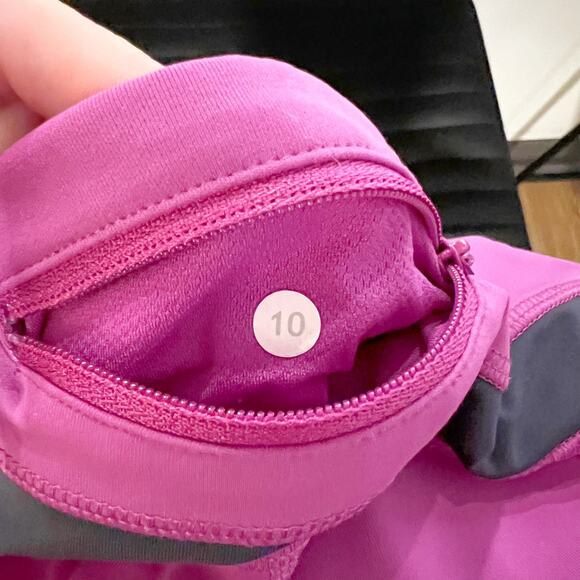 Lululemon Pace Rival Crop Leggings Size 10 Fuschia/Navy - Picture 9 of 9